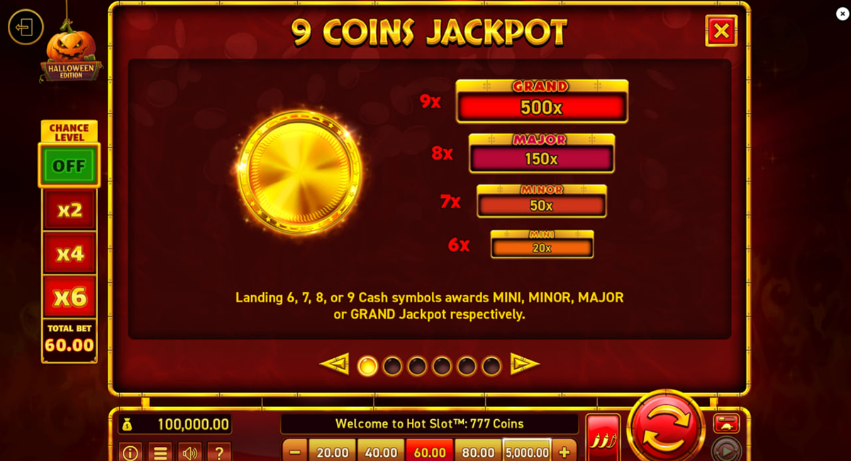 Hot Slot: 777 Coins Halloween Edition bonus symbols