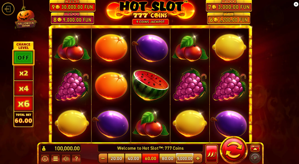 Hot Slot: 777 Coins Halloween Edition bet setup