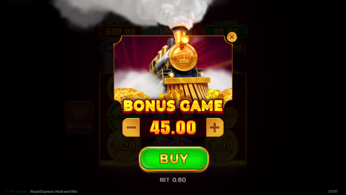 Royal Express: Hold and Win symbols and bonus features with Bonus and Boost icons