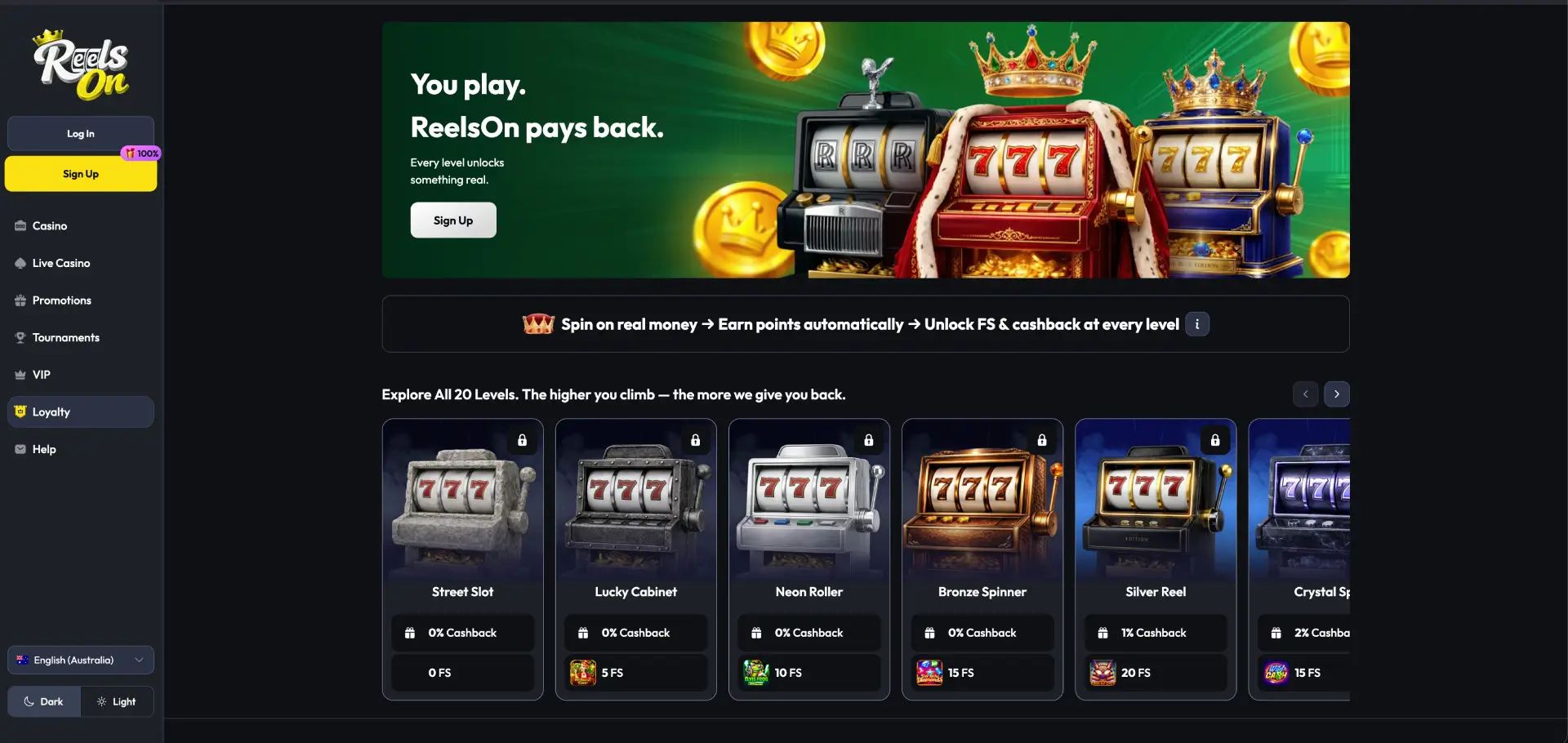 ReelsOn casino reviews section with player feedback, rating details and key casino pros and cons