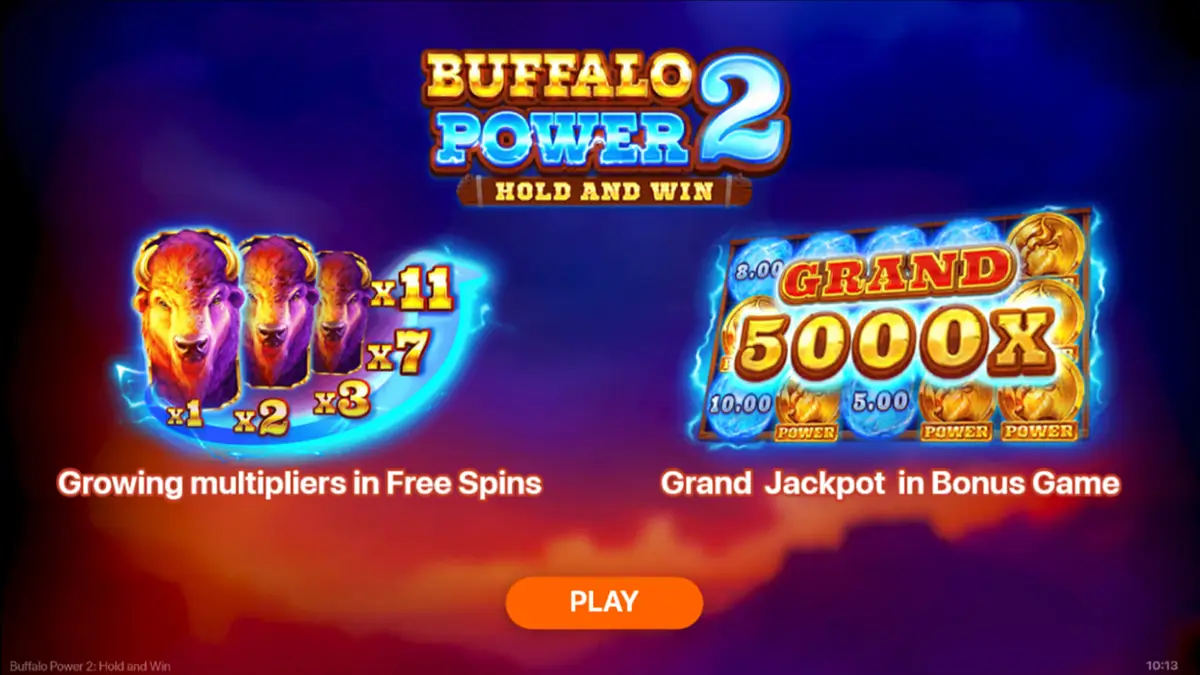 Buffalo Power 2 Hold and Win slot with 5 reels and 20 paylines