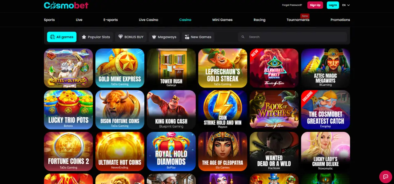 Deposit methods and supported payment options at Cosmobet